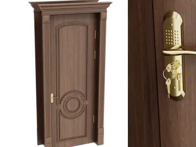 Wood door 3D model