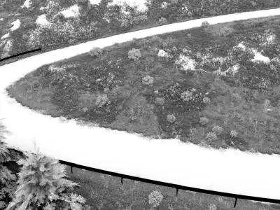 Field uphill highway 3D model