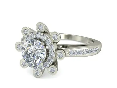 Women Wedding Engagement Flower Ring 3D print model buy