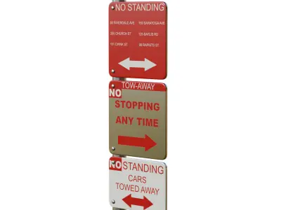 Traffic Sign 01 Low-poly 3D model
