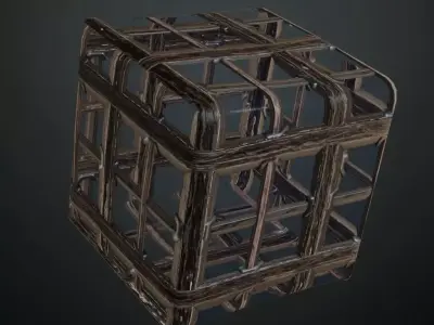 Ancient Medieval Wood Jail Grate PBR Seamless Texture