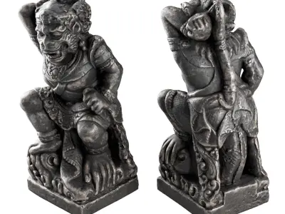 Asian Monkey god sculpture 3D model