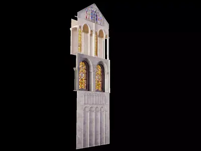Cathedral Transept Stained Glass Wall - ONLY Low-poly 3D model