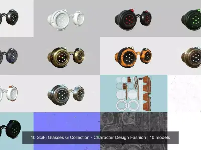 10 SciFi Glasses G Collection - Character Design Fashion 3D Model Pack