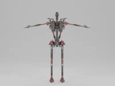 Gundam Skeleton Low-poly 3D model