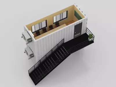 Container Construction Site Cabin 2 3D model