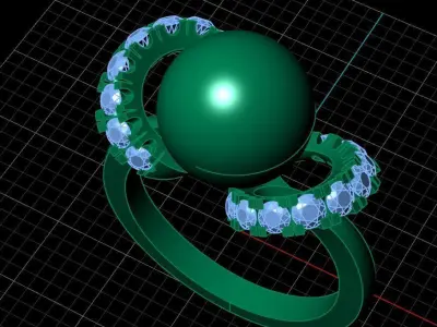 Diamond Ring for Women 3D print model 35