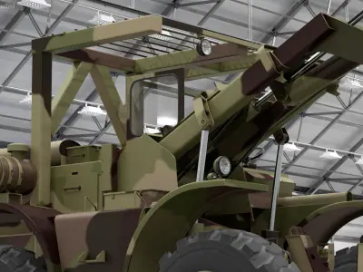  Military Forklift Loads Cargo 