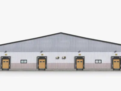 Factory x28 Low-poly 3D model