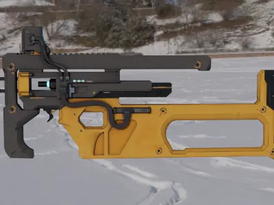 Sci-fi Rifle  Low-poly 3D model