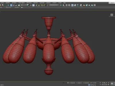 Stilnovo Style Brass Hand Blown Low-poly 3D model