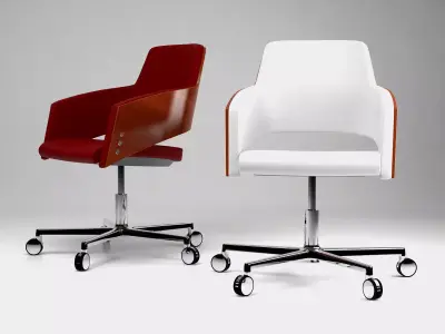 M - two office chairs with wheels and seat 3D model