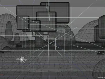 cartoon forest scene 3D model