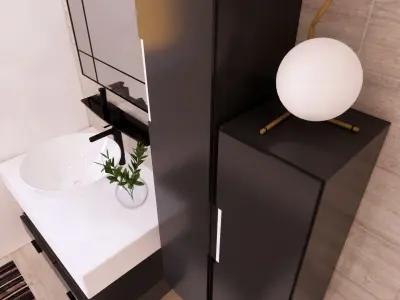 bathroom modern with decor Low-poly 3D model