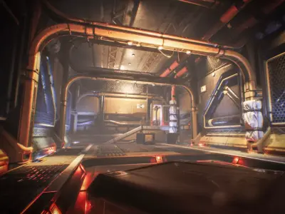 Spaceship Interior Environment Set Low-poly 3D model