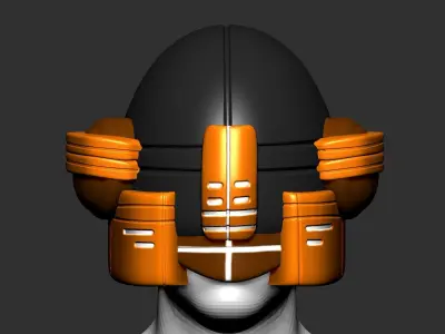 helmet high poly sculpt 3d printable ver 9 3D model 3D model