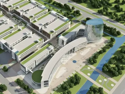 Modern University Campus 3D model