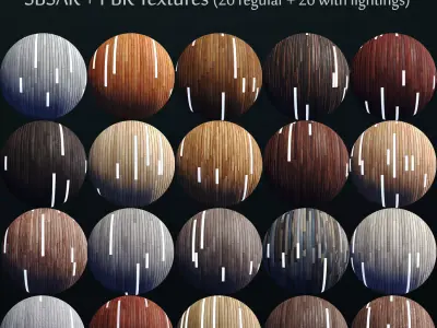 20 Striped Wood Materials 02 - SBSAR - PBR Maps - 4K  Texture
