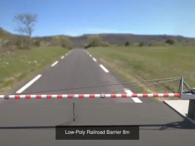 Railroad Barrier 8m High and Low-Poly 3D Model Pack