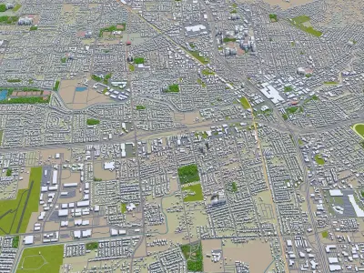 Santa Rosa California USA 30km Low-poly 3D model