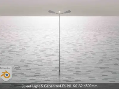 Street Light 5 Galvanized F4 M1 K0 A2 4500mm  Low-poly 3D model