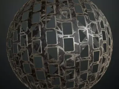 Metal Walkway Perforated Holes PBR Seamless Texture