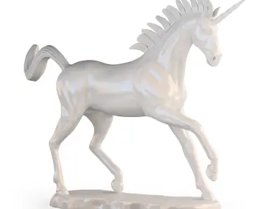Unicorn Statue Low-poly 3D model