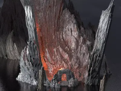 Dantes Underworld scene Kitbash 3D model