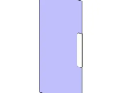 Door - Single Glass - Push plate AUS Free 3D model