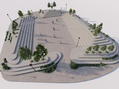 public park-Private Park Landscape Urban 3D model