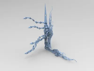 Particle accelerator Arch tower Low-poly 3D model