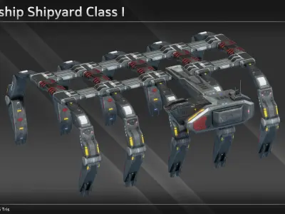 Spaceship Shipyard Collection 3D Model Pack
