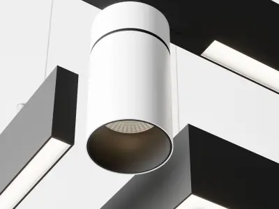 Reggiani set 2 suspended light fixture with pendants 3D model