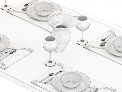 ARCUS TABLE and BENCH SET 3D model