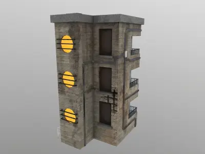 Cyberpunk City - Building 40 Low-poly 3D model