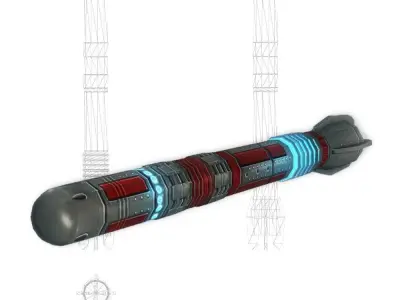 Missile 1 sci-fi low poly Low-poly 3D model