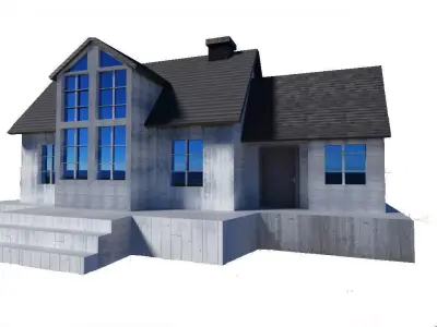 low poly house Low-poly 3D model