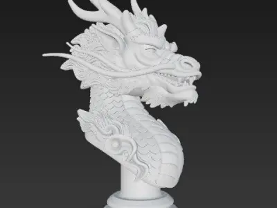 3D Printable Mythological Eastern Dragon Statue 3D print model