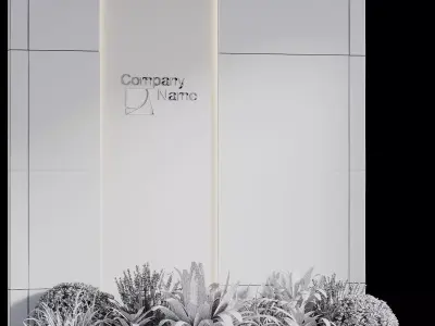 Wall with plant 09 3D model