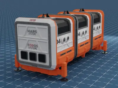 MARS SciFi Container Base Low-poly 3D model