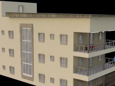 Hospital generator on balcony 3D model