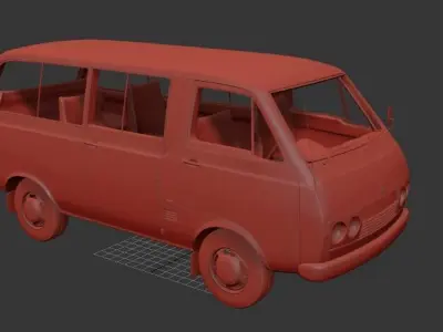 Toyota Hiace Mk1 H10 PassengerVan 1967 3D print model