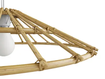 Vintage lampshade in natural rattan 3D model