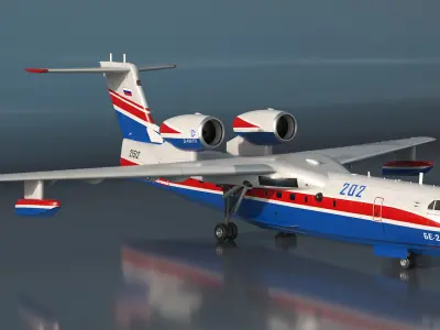  Beriev Be 200 Altair Aircraft Rigged for Cinema 4D 