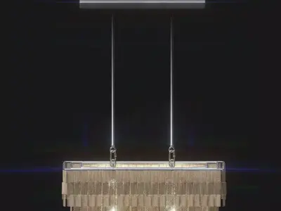 Rectangular Fringe Chandelier Low-poly 3D model