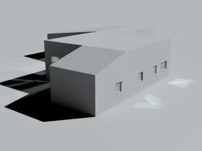 House package - low poly - 40 1-floor houses Low-poly 3D model