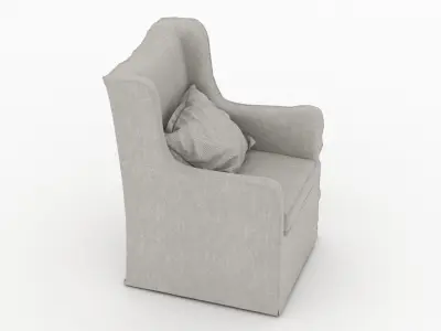 Grey Fabric Armchair 3D model purchase