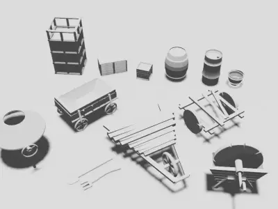 Village Elements  Free 3D model