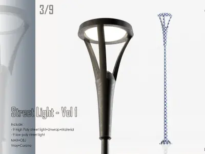 Street Light Set- Vol 01 Low-poly 3D model