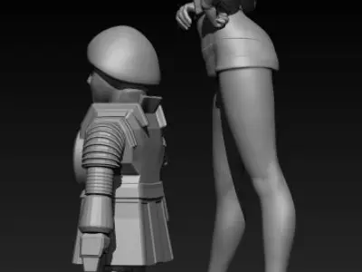 Wilma and Twiki from Buck Rogers in the 25th Century 3D print model